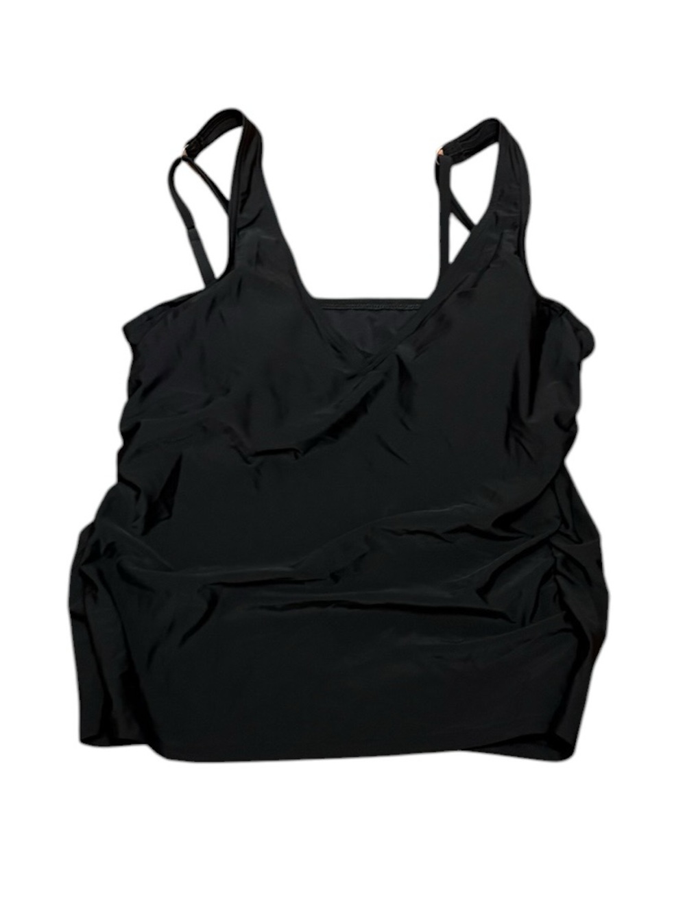 Lands' End Black V-Neck Tankini Top
